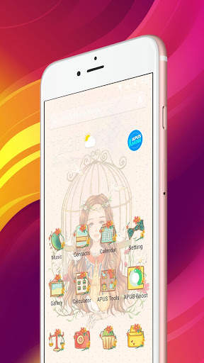 Sad girl stylish theme--APUS Launcher theme screenshot 1