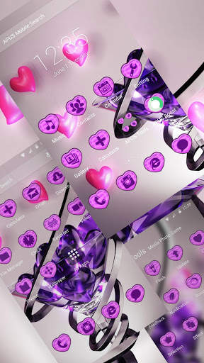 New purple crystal heart APUS launcher free theme screenshot 2