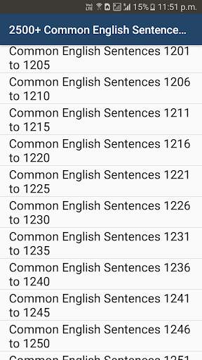 2500  Common English Sentences screenshot 2