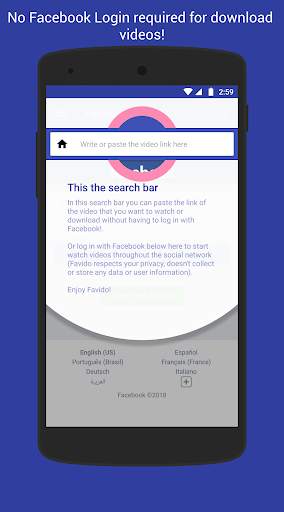 Favido - Descargador de Videos para Facebook screenshot 1