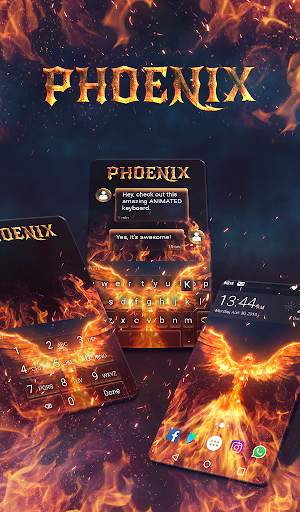 Phoenix Animated Keyboard   Live Wallpaper 1 تصوير الشاشة