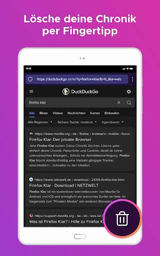 Firefox Klar Browser screenshot 9