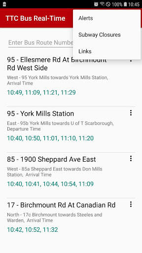 TTC Bus Real-Time, Min Data Usage screenshot 6
