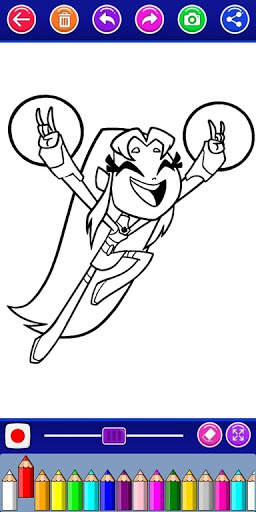 Teen the titans coloring go cartoon game screenshot 8