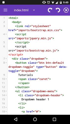 HTML EDITOR,AngularJ,Bootstrap screenshot 1