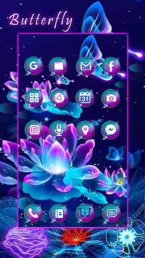 Neon Flower Launcher Theme Live HD Wallpapers screenshot 2