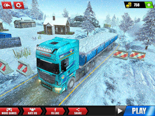 Offroad Snow Trailer Truck Driving Game 2020 screenshot 7