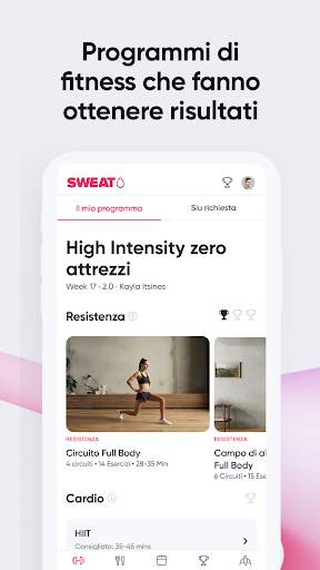 Sweat: app fitness per donne screenshot 2