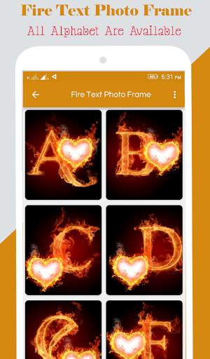 Fire Text Photo Frame screenshot 1