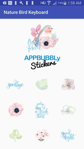 Nature Bird & Flowers Keyboard Stickers for Gboard screenshot 3