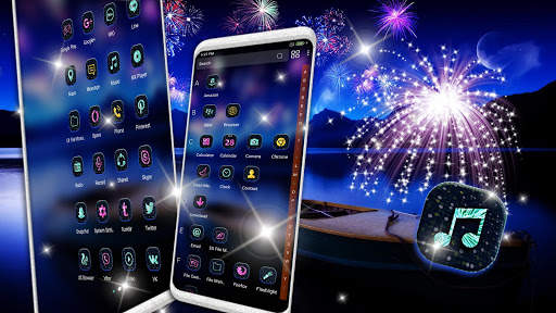 Fireworks Celebration Launcher Theme screenshot 2