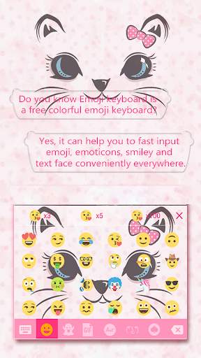 Cute Cat Emoji Keyboard Theme स्क्रीनशॉट 2