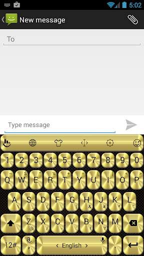 Keyboard Theme Metallic Gold screenshot 1