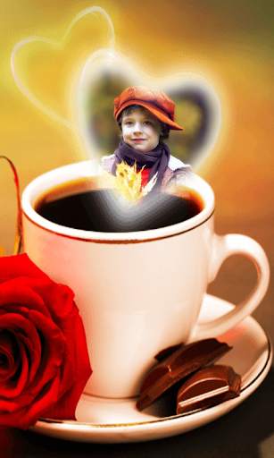 Coffee Cup Photo Frame Good Morning Application 1 تصوير الشاشة