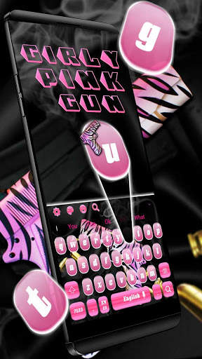 Pink Crook pistol Keyboard Theme screenshot 2