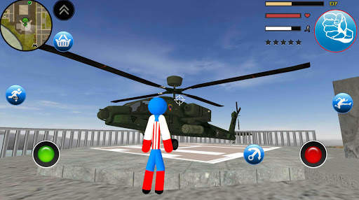 Stickman Capitaine american Rope Hero Gangster screenshot 2
