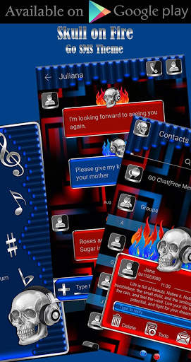 Free Skull on Fire Go Locker theme screenshot 8