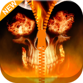 Skull Fire Zipper Locked icon