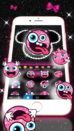 Tema Keyboard Glitter Bow Minny screenshot 3