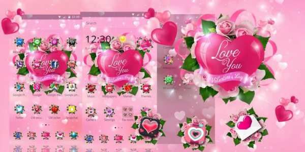 Romantic Love Heart Theme 7 تصوير الشاشة