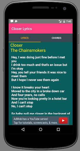 Closer Lyrics screenshot 1