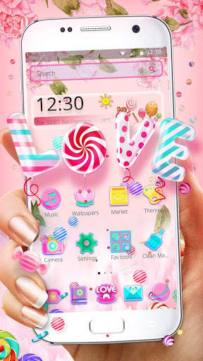 Pink Candy Sweet Love Theme screenshot 1