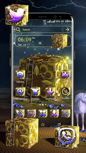 Golden Cube Launcher Theme screenshot 1