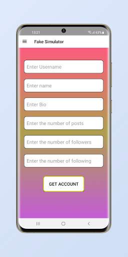 Fake Simulator - Social Media screenshot 1