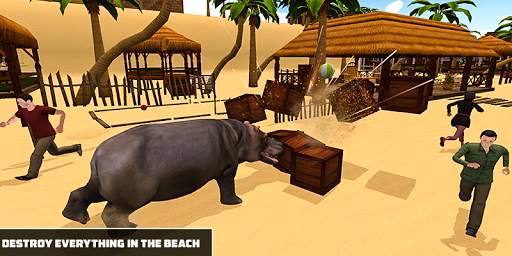 Angry Hippo Attack Simulator-City & Beach Attack screenshot 3