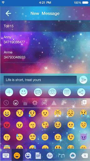Rainbow Galaxy Emoji Keyboard स्क्रीनशॉट 3