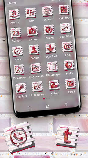 Pink Bricks Wall Launcher Theme screenshot 2