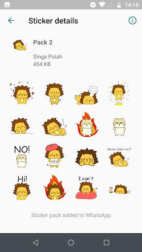 Singa Polah Stickers for WhatsApp screenshot 5