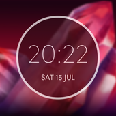 Digital Clock Widget Moto Z2 Play ~Round Time Face أيقونة