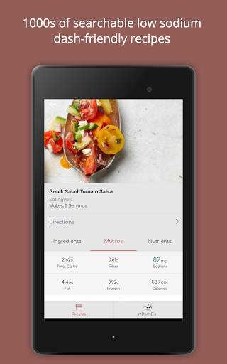 My Dash Diet: Food Tracker and Low Sodium Recipes скриншот 11
