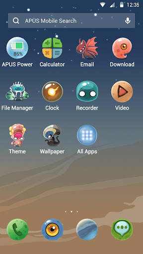 Mysterious Alien world-APUS Launcher theme screenshot 2
