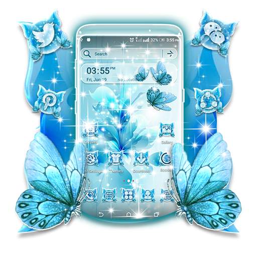 Flower Butterfly Glitter Launcher Theme 1.0