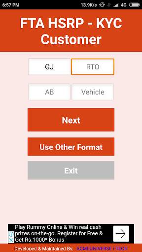 FTA HSRP - Customer KYC screenshot 3