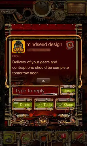Steampunk GO SMS Theme screenshot 2