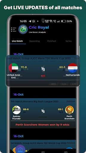 CricRoyal-Cricket Live Score screenshot 1