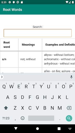English Root Words with Meanings and Examples screenshot 2