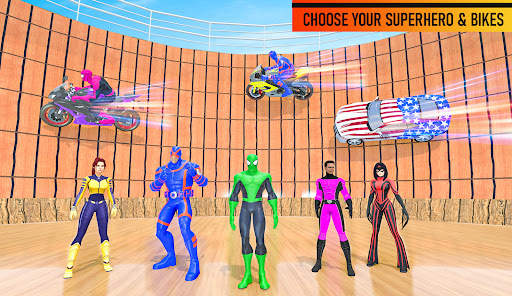 Superhero Mega Ramp Bike Stunt screenshot 18