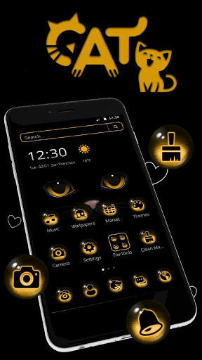 Evil Black Cat Face Emoji Theme🐱 screenshot 2