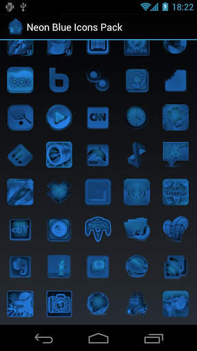 Neon Blue Icons Pack - ADW GO 3 تصوير الشاشة