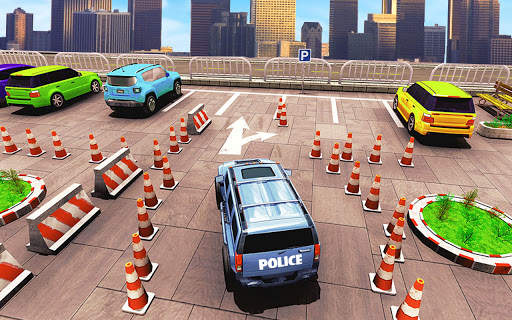 Simulator Parking Spooky Jeep Polis Baru Permainan screenshot 11
