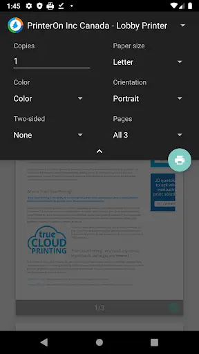 PrinterOn Print Service screenshot 2
