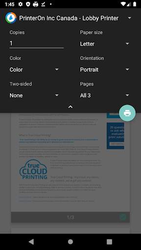 PrinterOn Print Service screenshot 2