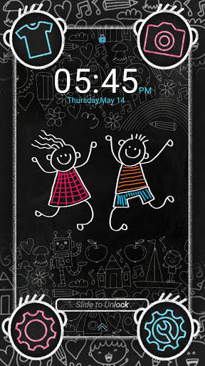 Black Board Sketch Launcher Theme screenshot 4