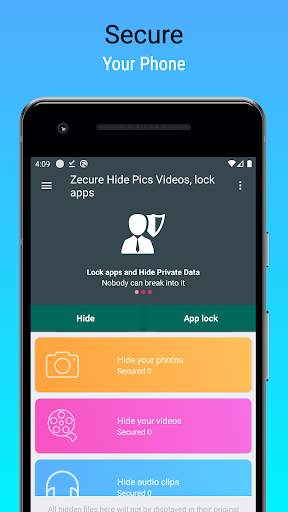 Hide Pics and App Lock Vault - Zecure screenshot 1