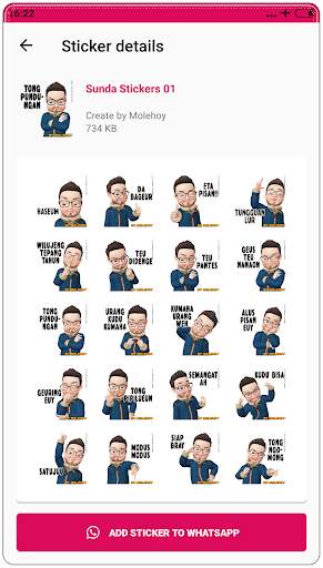 Sunda Stiker Lucu WAStickerApps 2 تصوير الشاشة