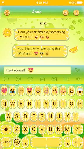 Lemon Emoji Keyboard Theme screenshot 1
